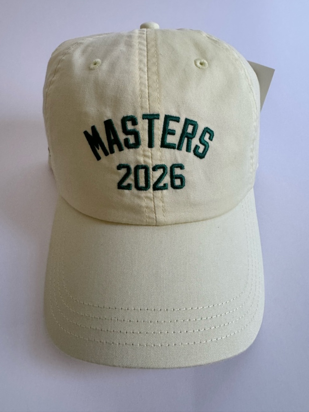 Masters 2026 Butter Yellow Embroidered Golf Cap. Cotton.